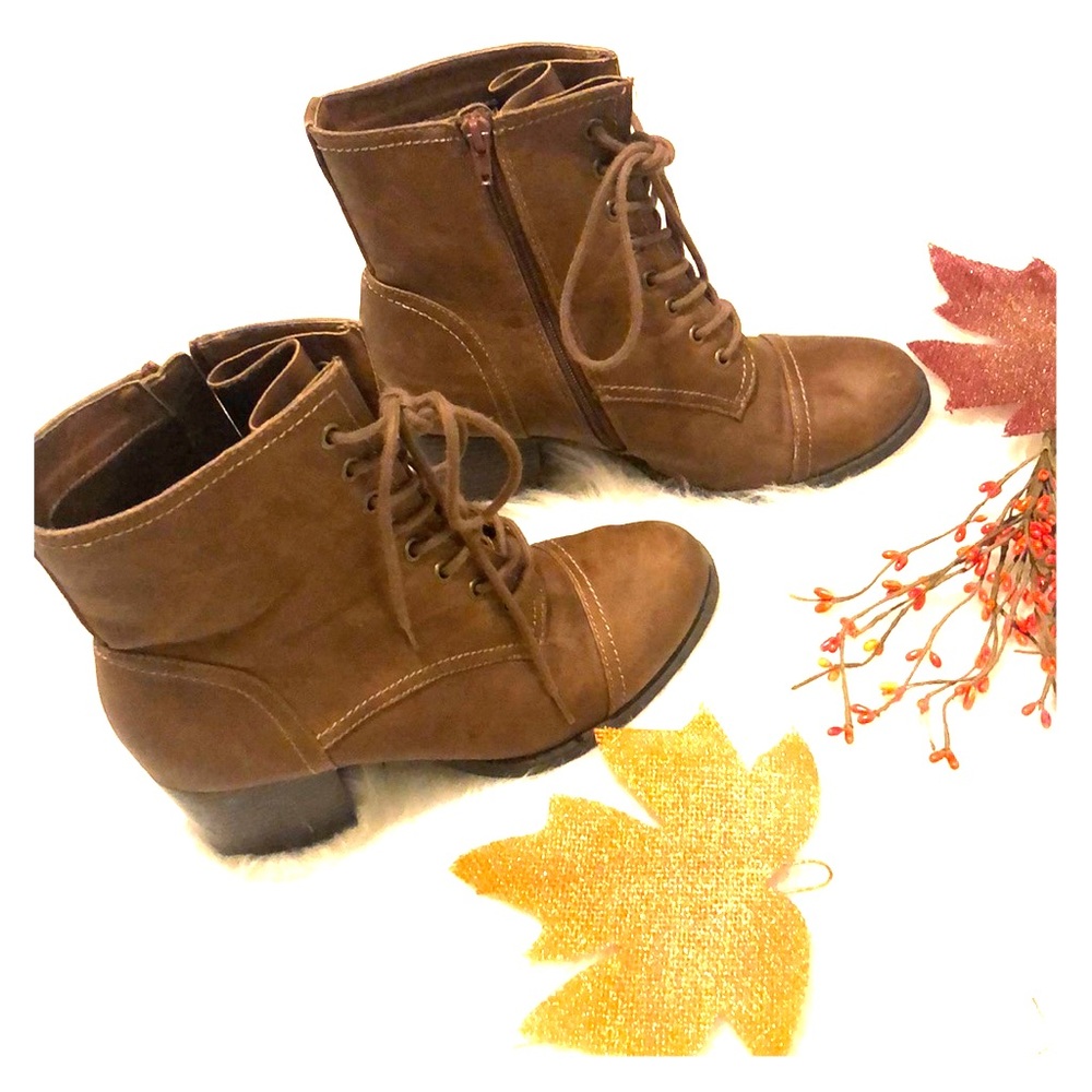 Size 10 Brown Lace Up Ankle Boot